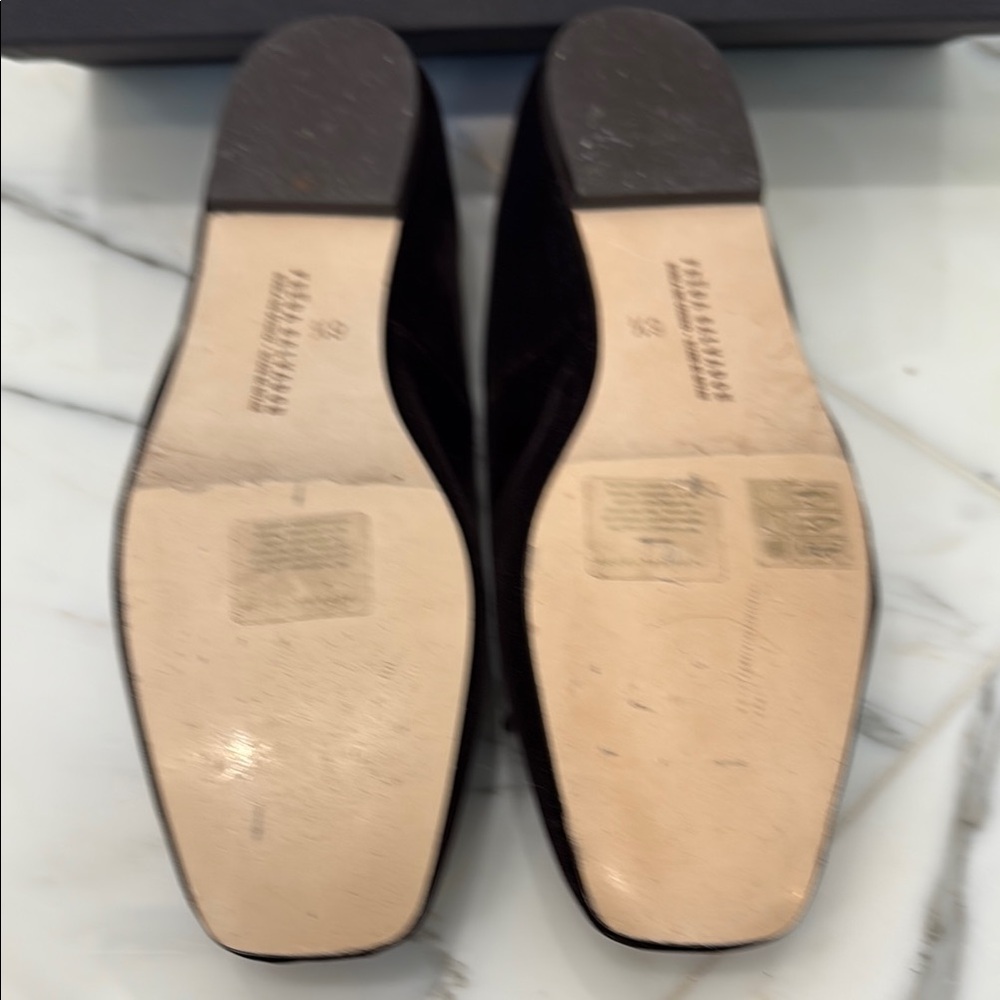 Freda Salvador Black Velvet Ballet Flats with Bow - Picture 7 of 9